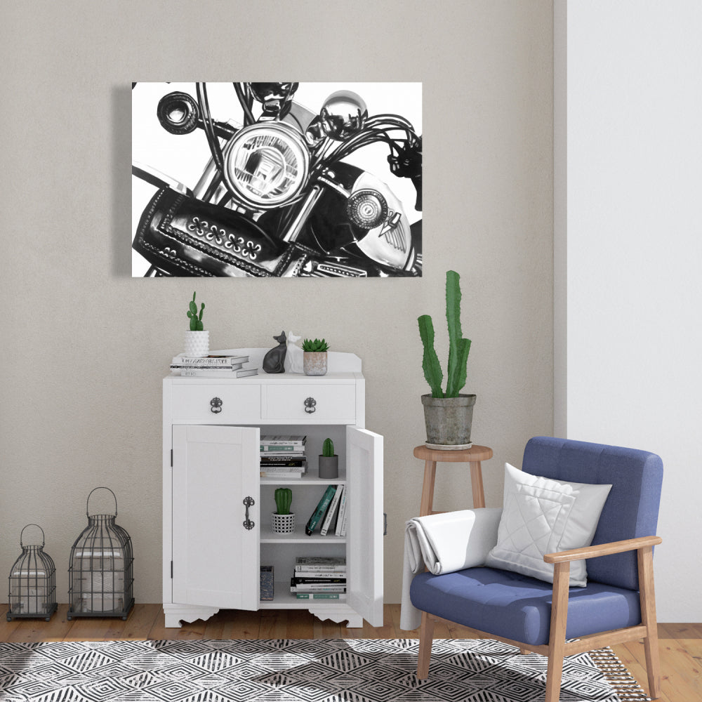 Realistic Motorcycle Gray Canvas | Home Decor Wall Art