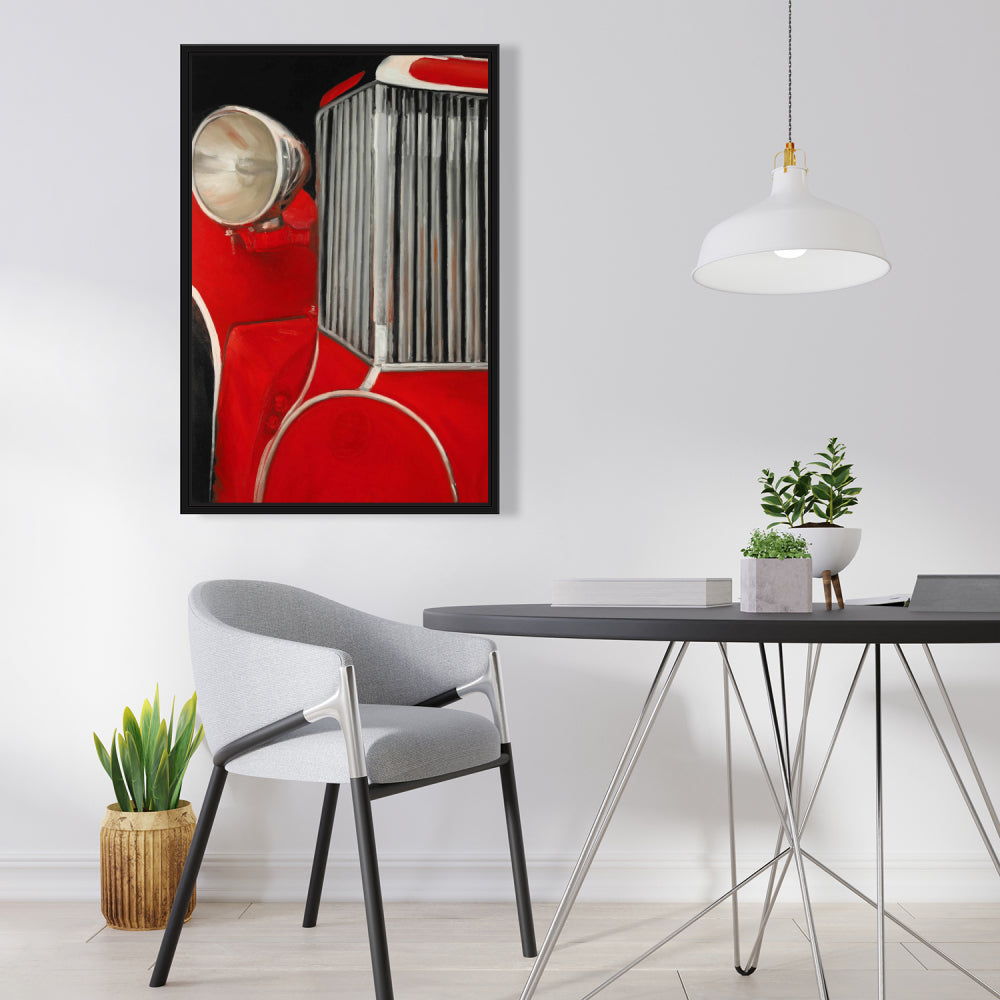 Gray Car Transportation Canvas - 50's Closeup Home Decor