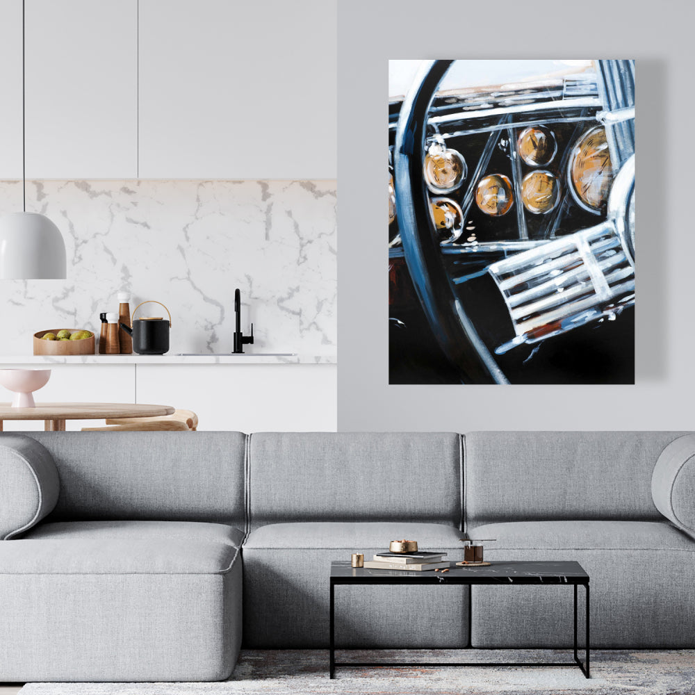 Vintage Car Interior Canvas | Contemporary Bedroom Decor