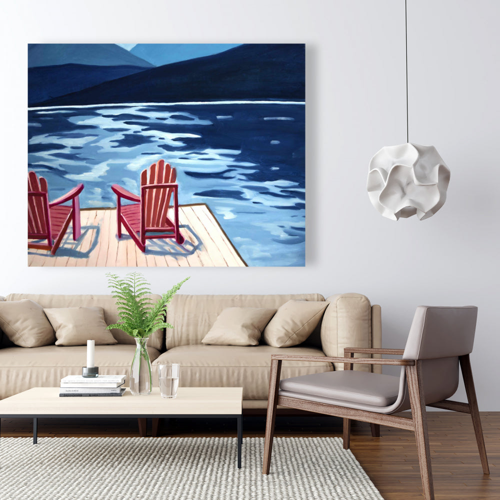 Toile Lac et Montagne | Décoration murale pour chambre | Décoration d'intérieur