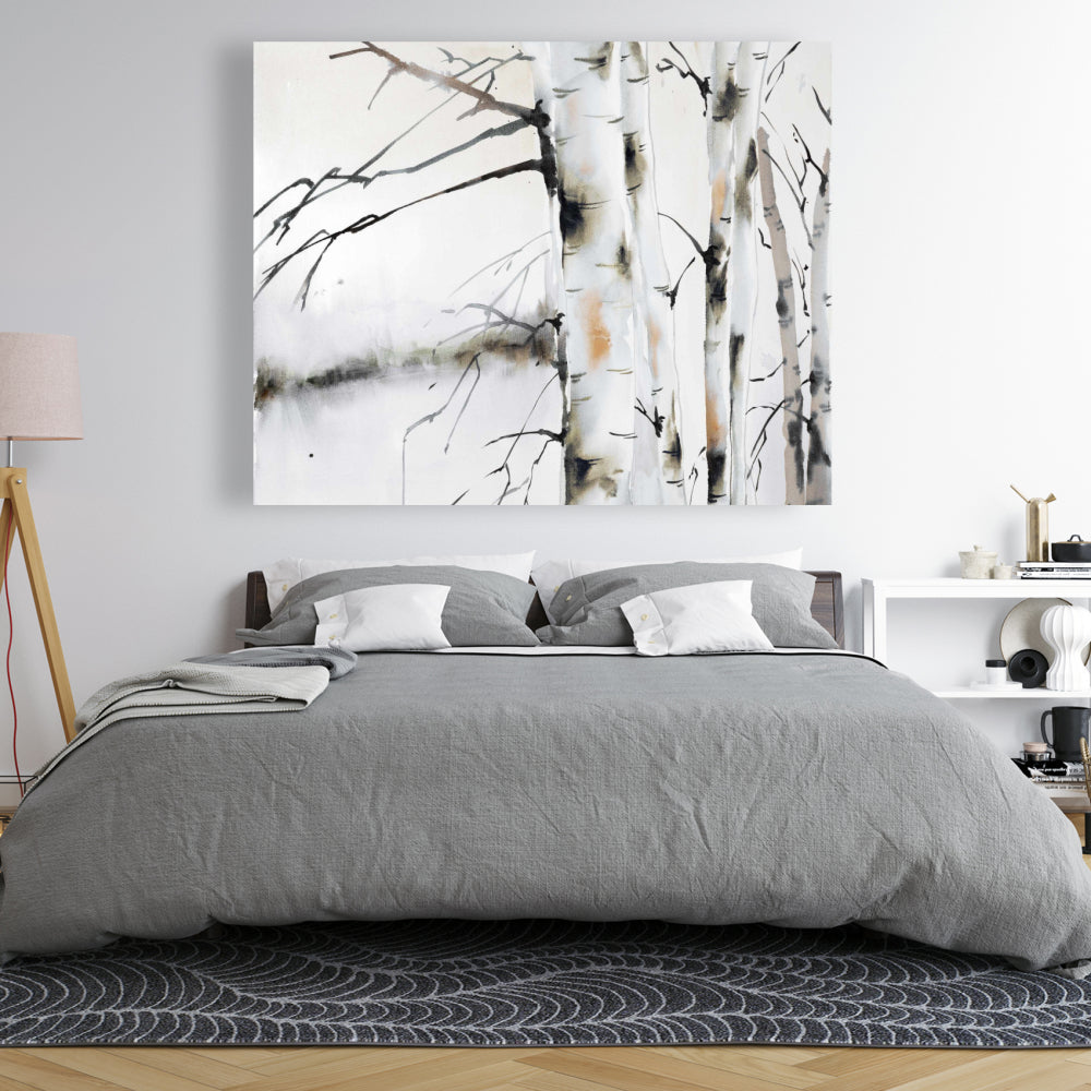 Winter Birches Canvas | Livingroom Wall Art Decor | Landscapes