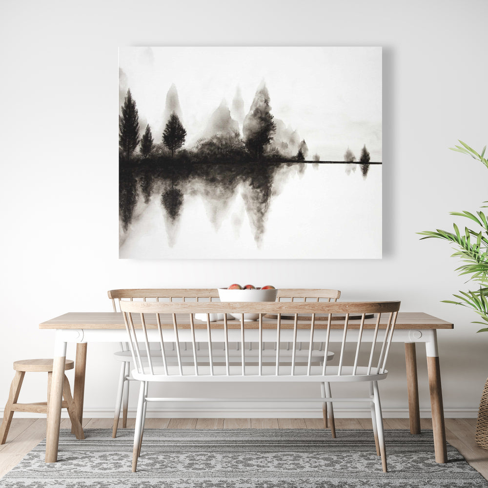 Reflection Minimalist Canvas - Trees Landscape Home Decor Art