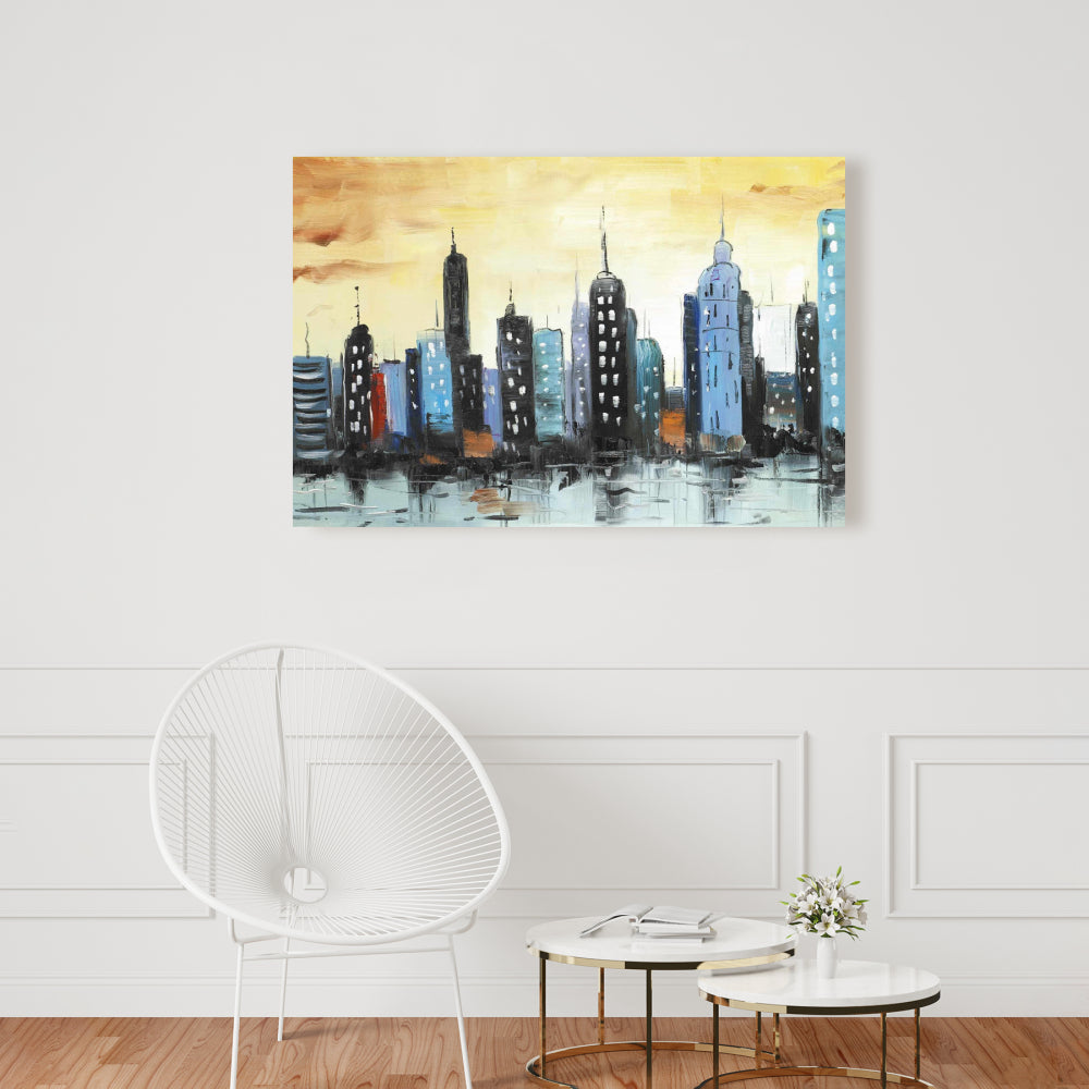 Skyline on Cityscape Canvas - Modern Home Decor Wall Art