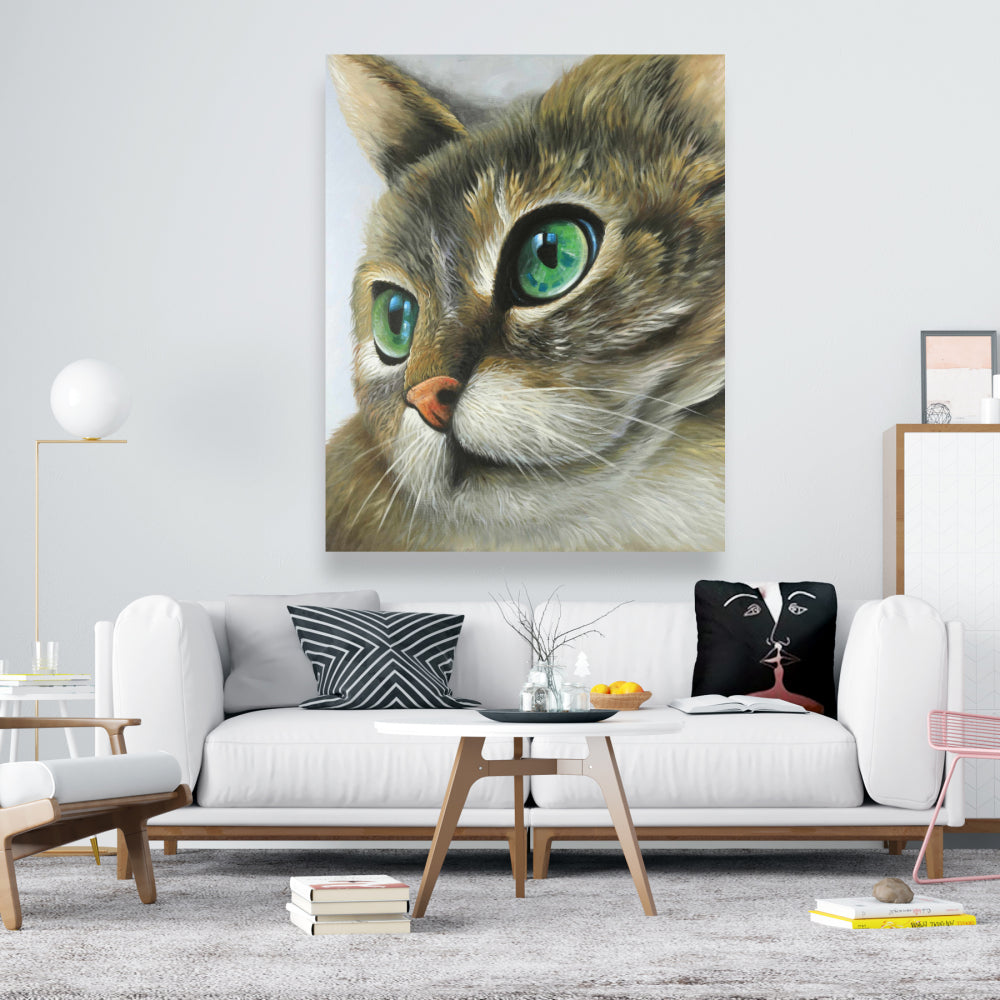 Peaceful Cat Portrait Canvas - Home Decor for Pet Lovers