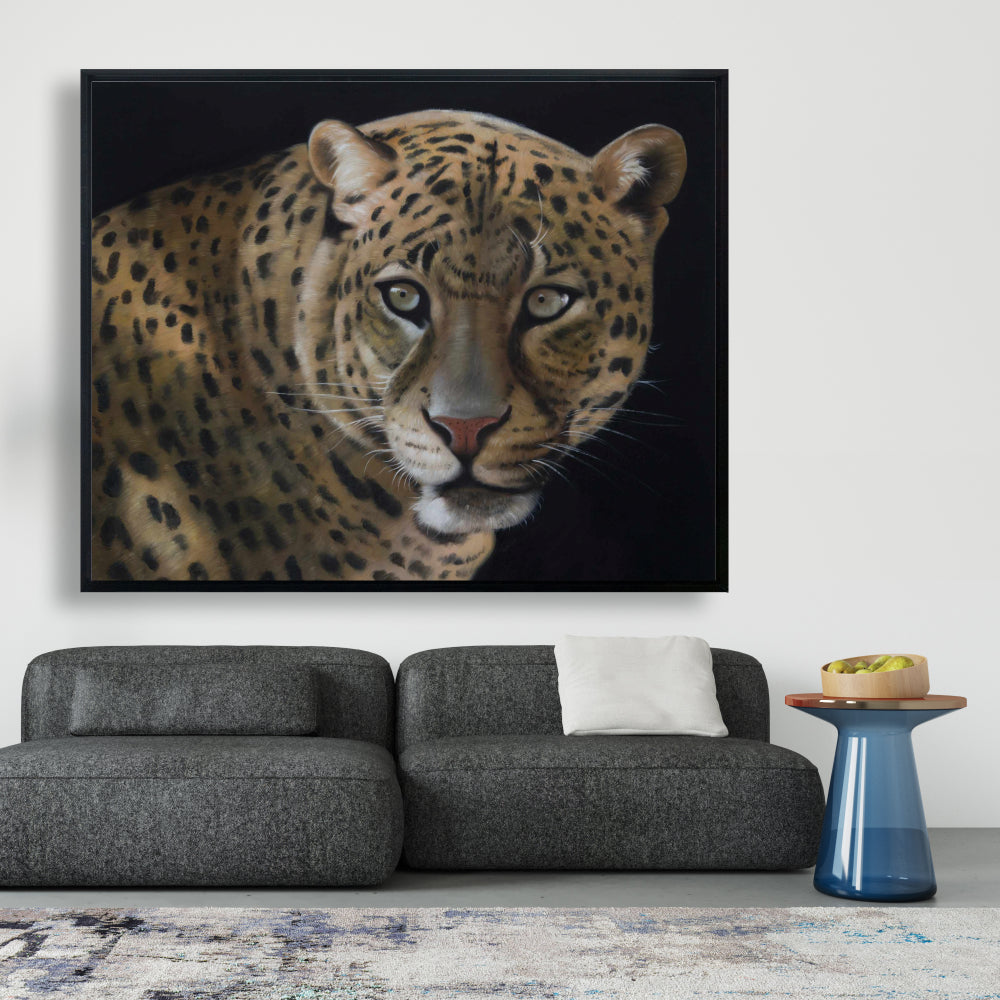Realistic Fierce Leopard Canvas | Brown African Feline Decor