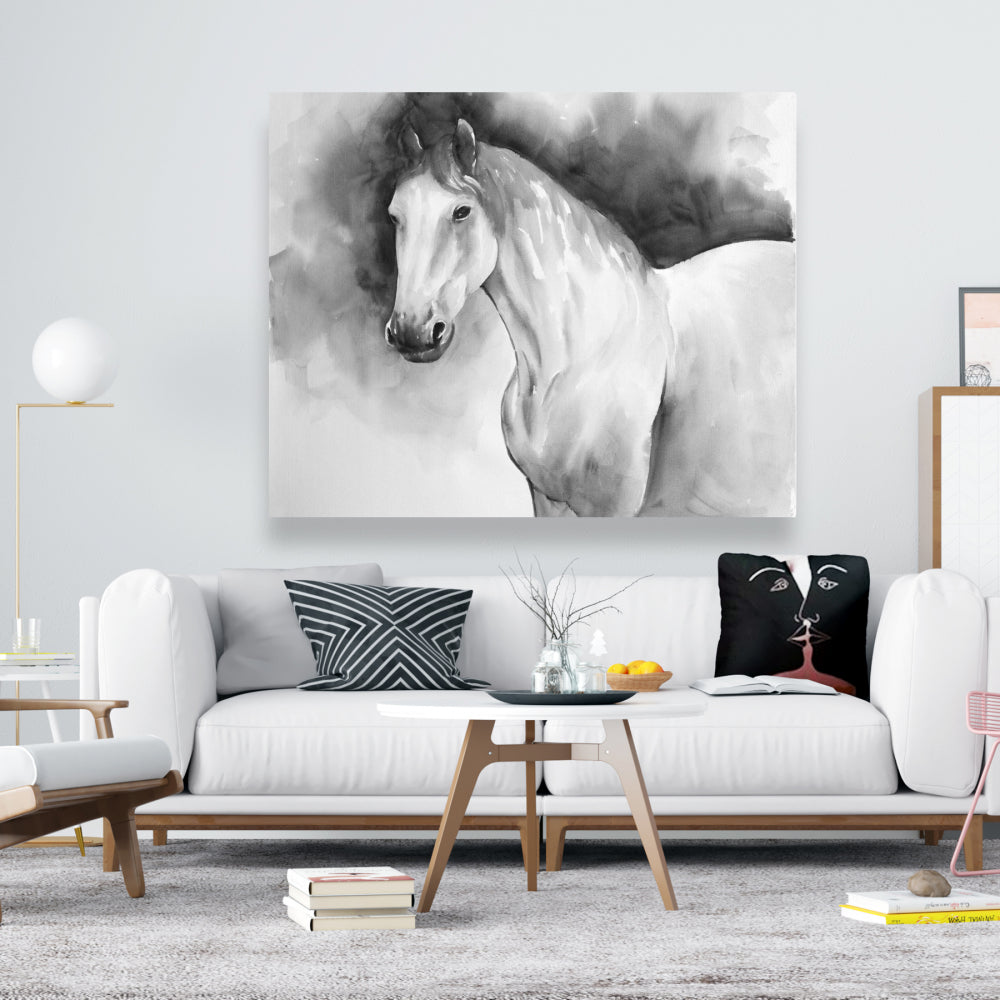Minimalist Domino Horse Canvas | Farm Animal Home Decor