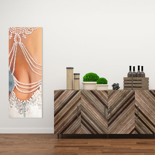 Wedding Dress Canvas - Blue Romantic Clothes Home Decor