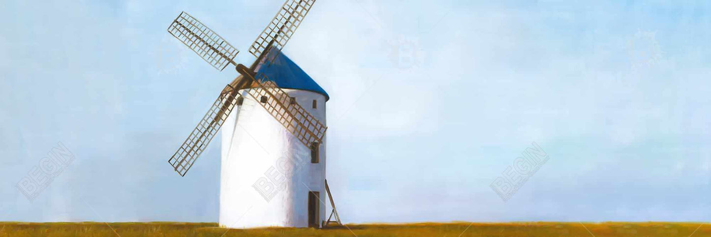 Big Windmill Canvas - Building Landscapes Living Room Decor
