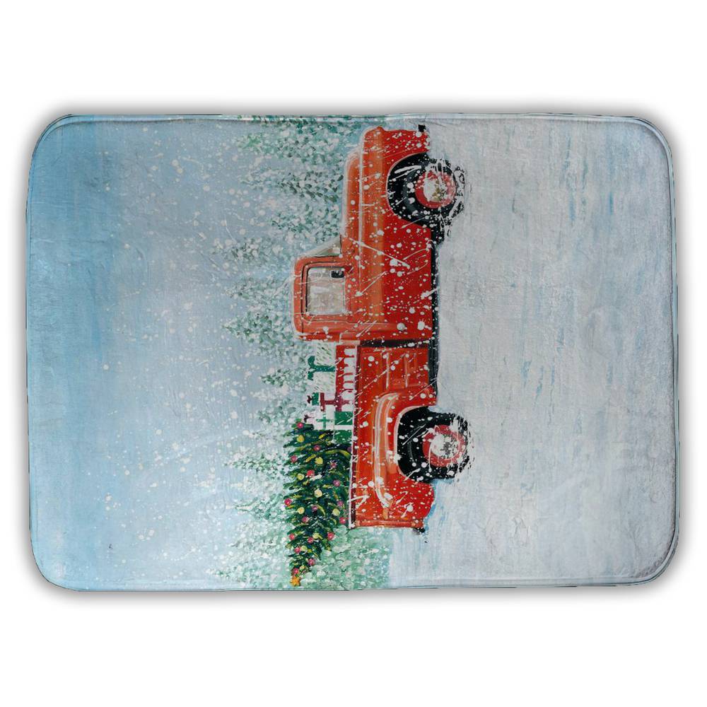 Christmas Tree Truck Canvas | Blue Rustic Home Decor