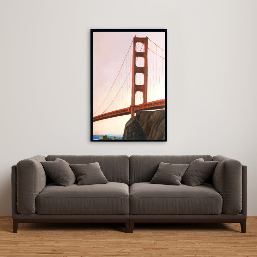 Sunset on the Golden Gate Bridge Canvas | Modern Home Decor
