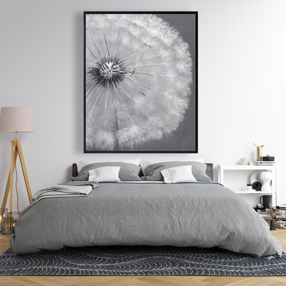 Romantic Dandelion Puff Ball Framed Canvas | Home Decor Art