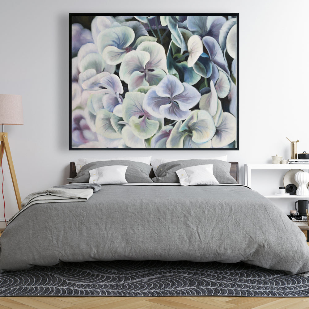 Colorful Hydrangea Flowers Canvas - Purple Rustic Bedroom Decor