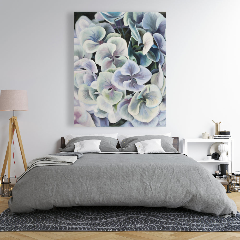 Rustic Bedroom Purple Canvas - Colorful Hydrangea Flowers Decor