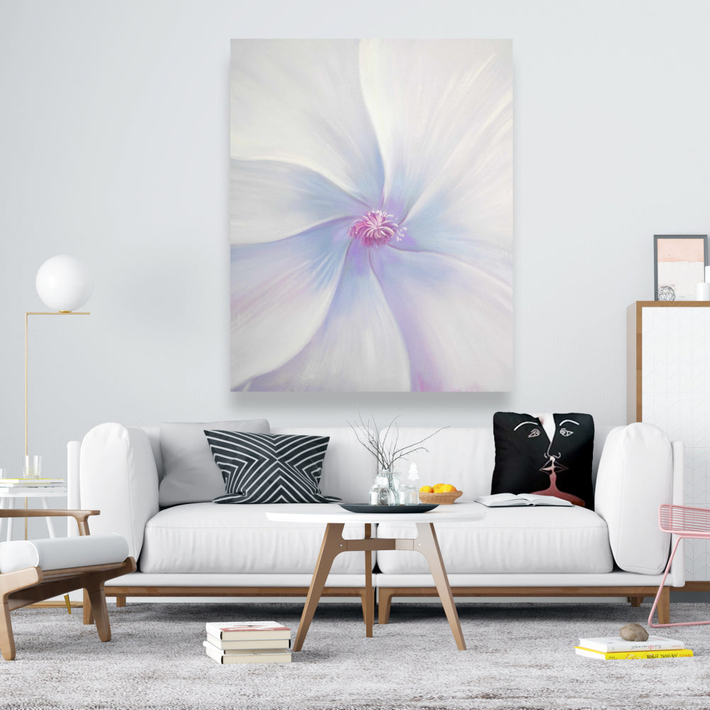 Bedroom Blue Minimalist Canvas Petals - Home Decor Art