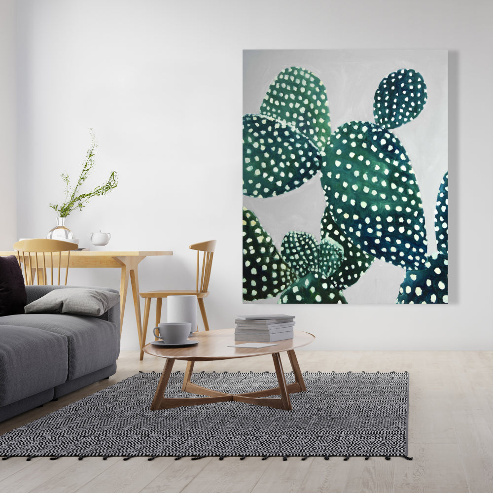 Opuntia Cactus Canvas - Exotic Botanical Bedroom Wall Art