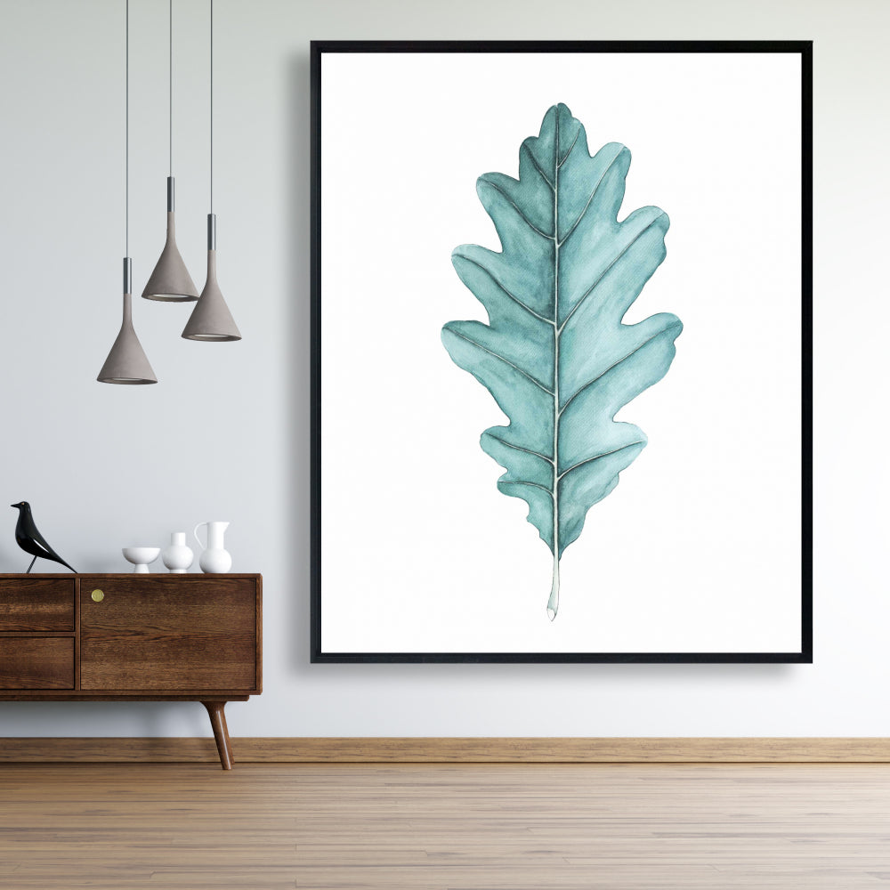 Oak Leaf Green Floral Botanical Bedroom Canvas | Home Decor