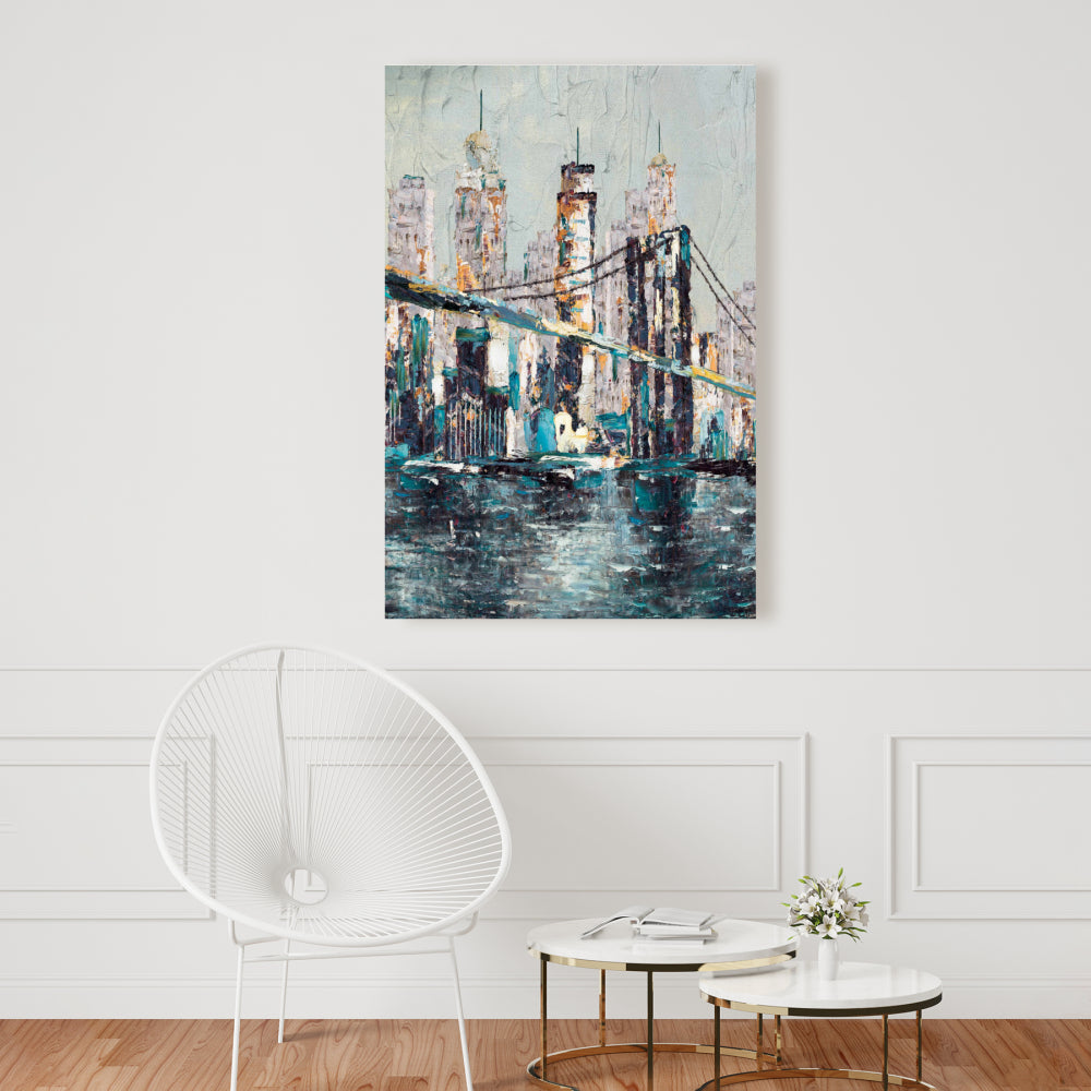 Abstract Bridge Canvas | Textured Bedroom Wall Art Decor