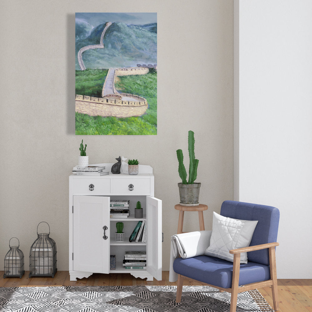 Great Wall of China Blue Canvas | Contemporary Home Decor