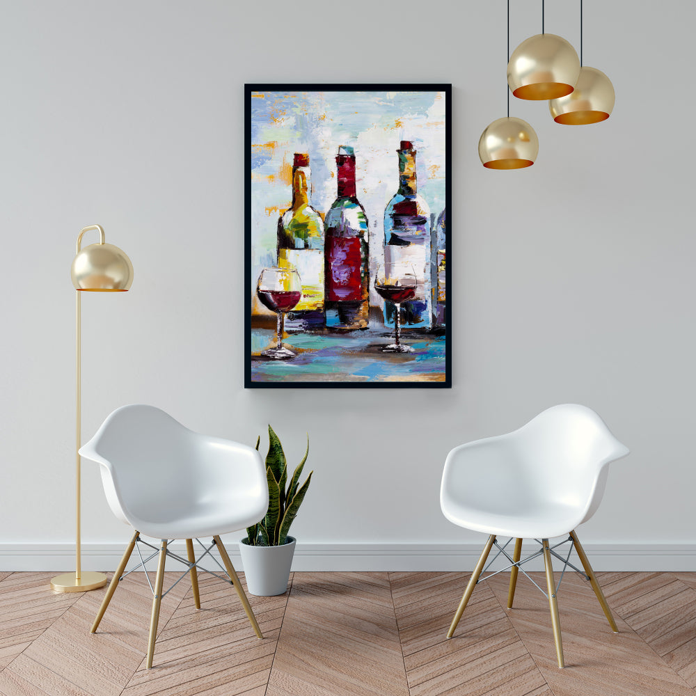 Wine Tasting Framed Canvas - Object Blue Home Decor Art