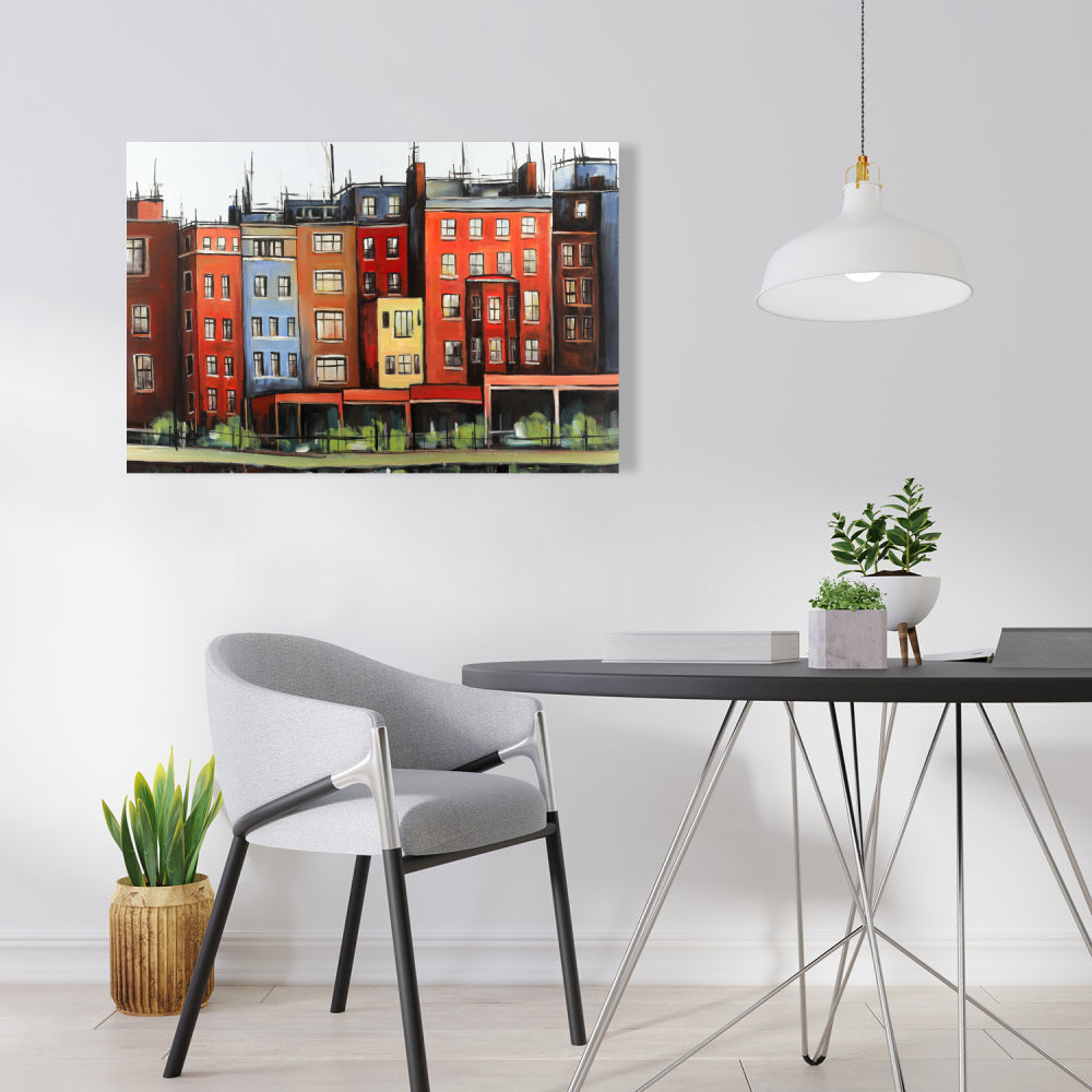 Boston Fall Colors Canvas | American Bedroom Wall Art Decor
