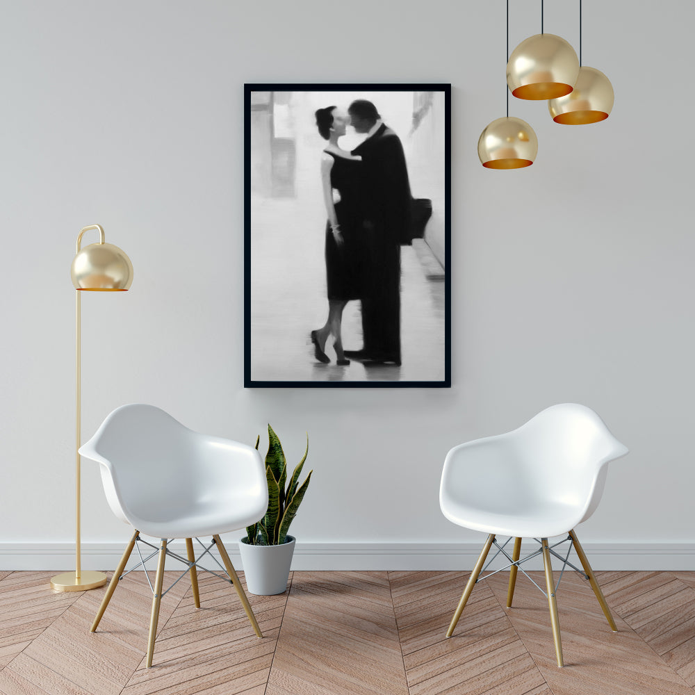 Couple in the Street Canvas - Figurative Bedroom Wall Art