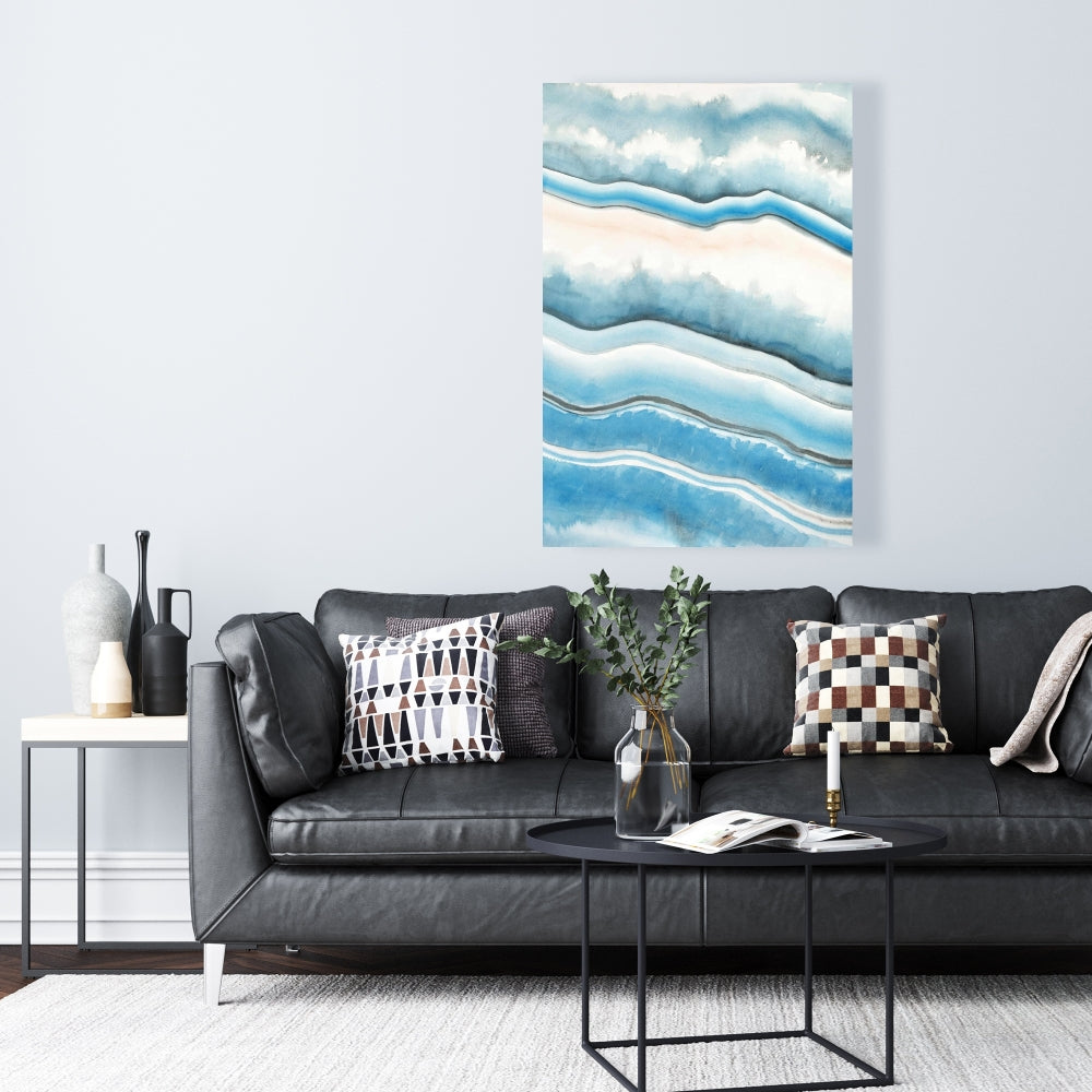 Textured Geode Canvas - Minerals Abstract Blue Home Decor