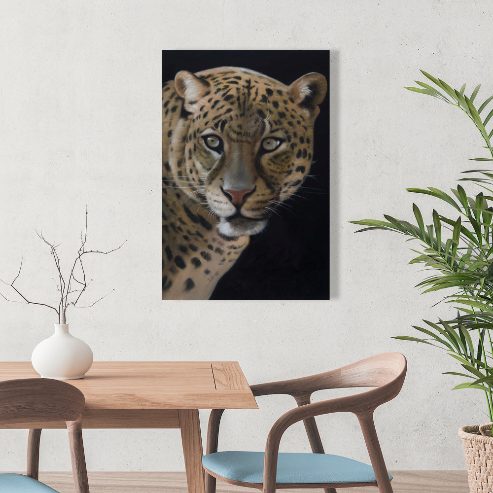 Realistic Fierce Leopard Canvas - Feline African Decor