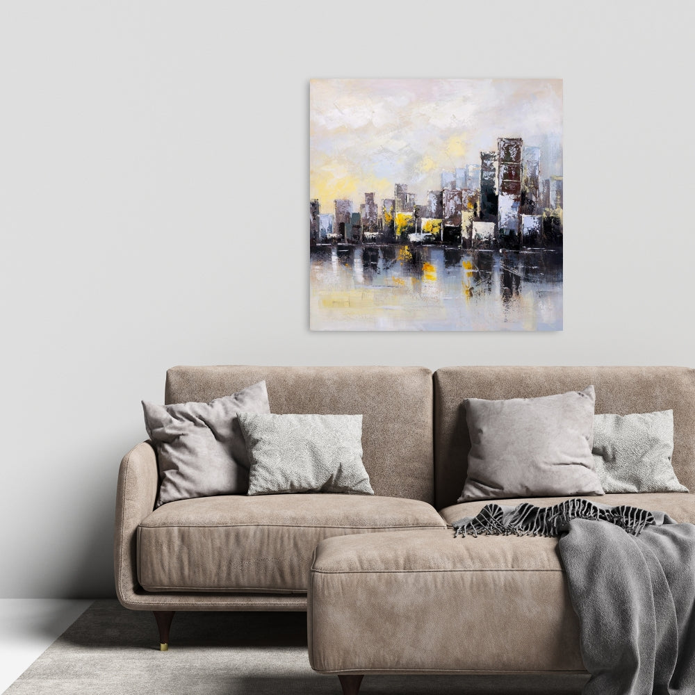 Industrial Cities Building Canvas | Abstract City in the Morning