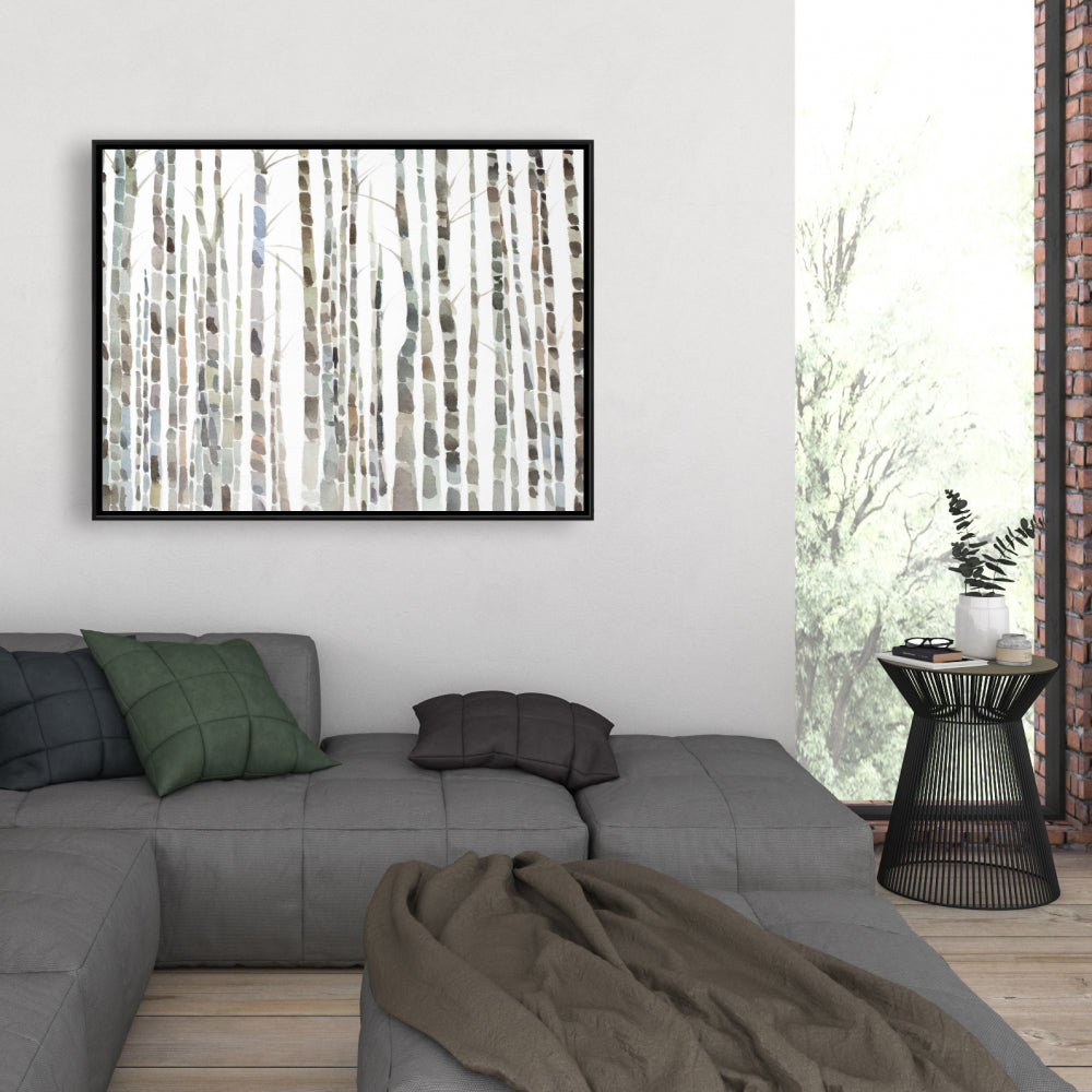 Birch Trees Forest | Minimalist Framed Canvas Home Decor