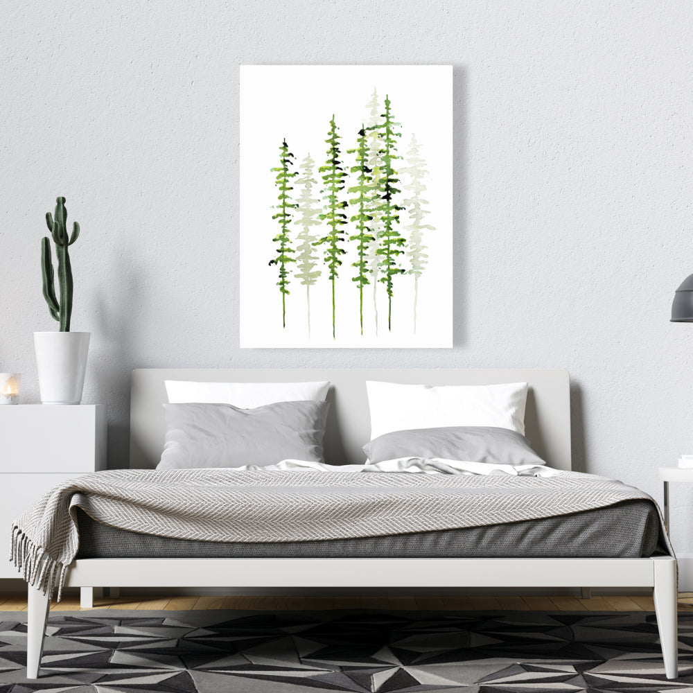 Slim Trees Minimalist Canvas | Bedroom Wall Art Decor