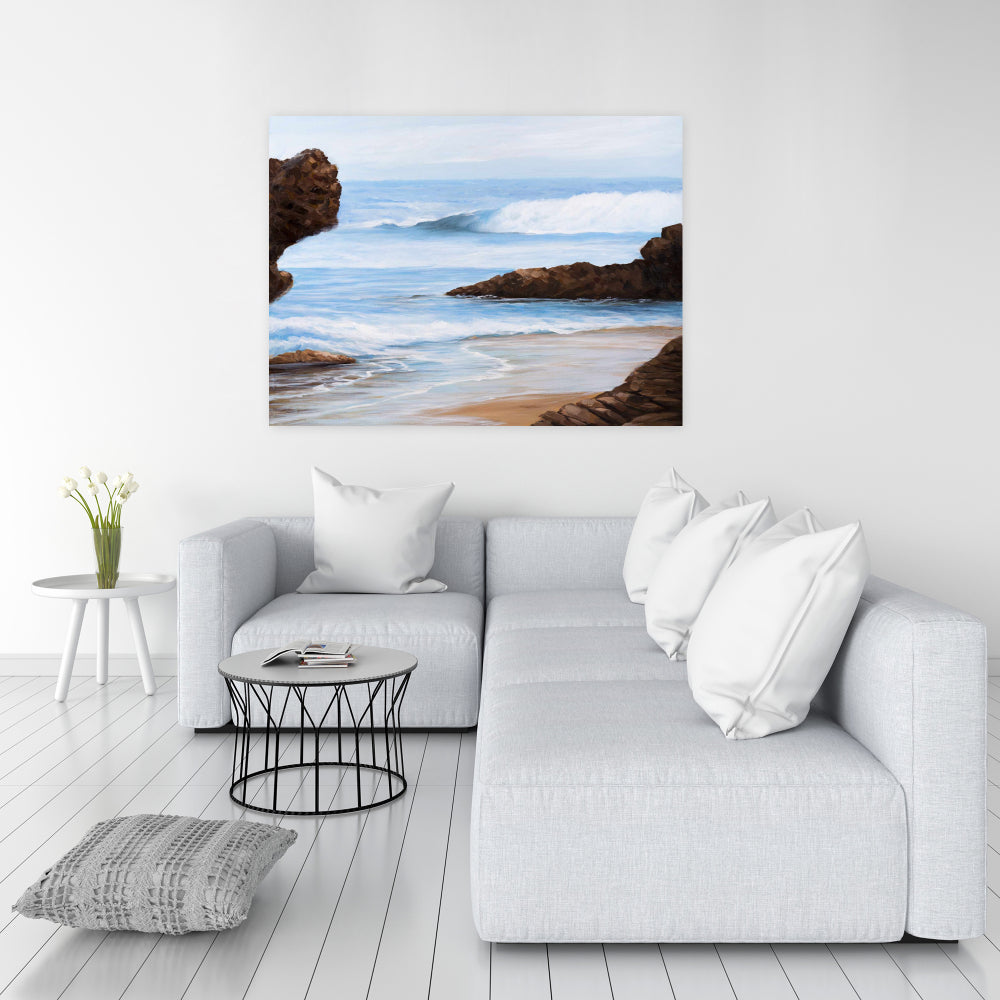 Coastal Bedroom Canvas - Rocks and Seaside Marine Decor