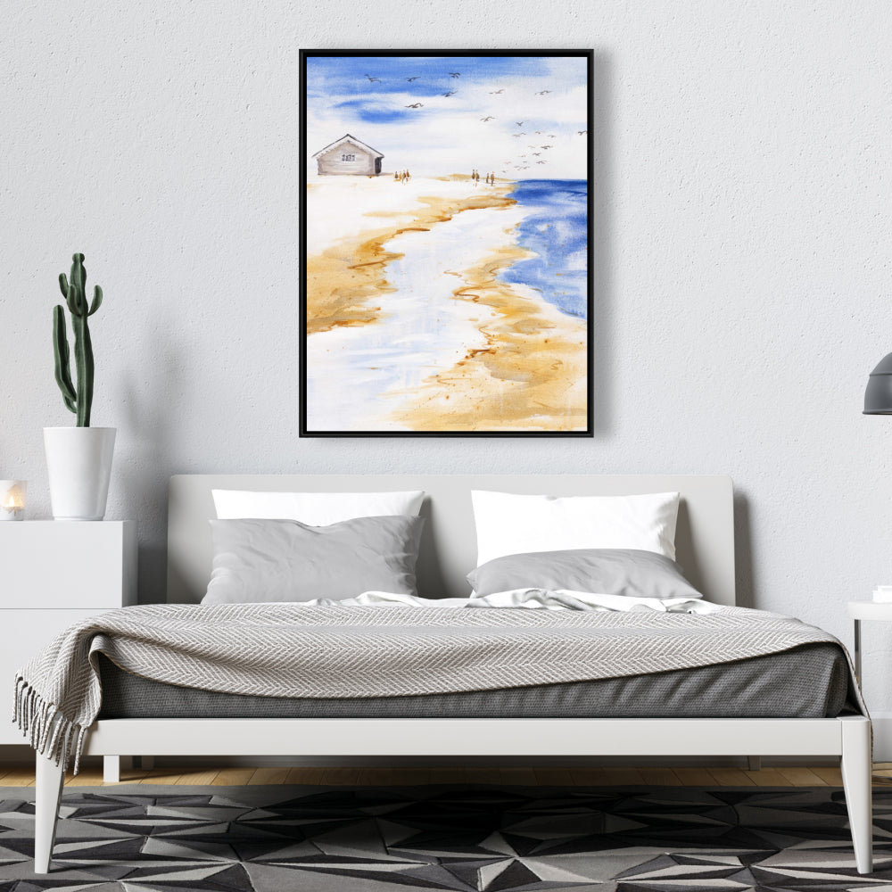 House on the Beach Coastal Marine Canvas | Bedroom Decor