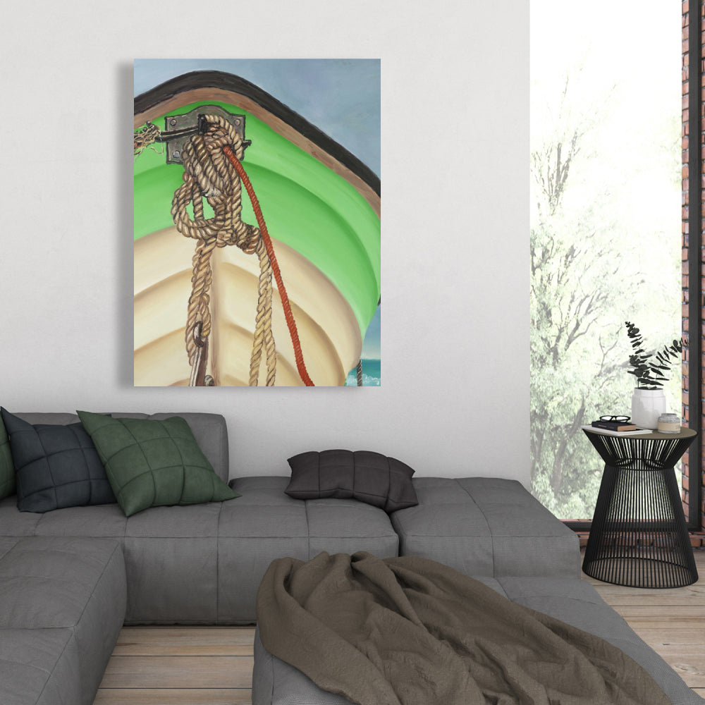 Coastal Boat Bedroom Canvas | Sailing Rowing Boat Wall Art