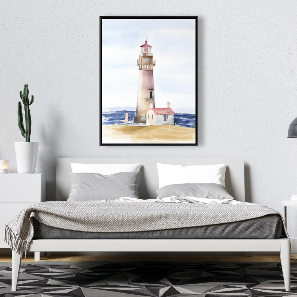 Toile du phare de Yaquina Head, Oregon - Décoration côtière marine