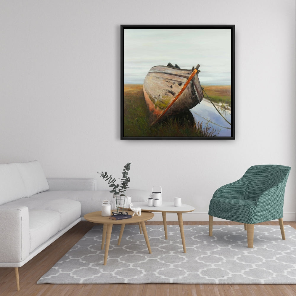 Toile contemporaine pour chambre à coucher | Décoration murale représentant un vieux bateau abandonné