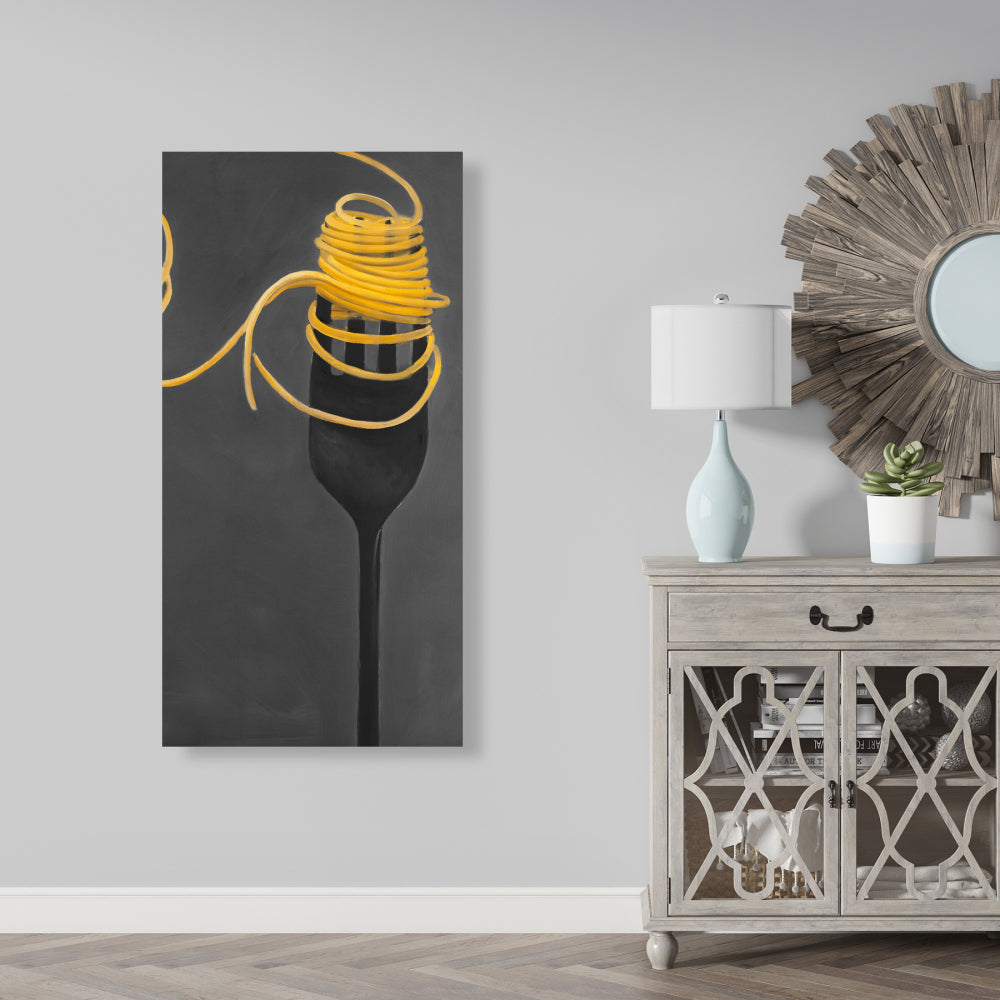 Spaghetti Pasta Fork Canvas - Modern Home Decor Wall Art