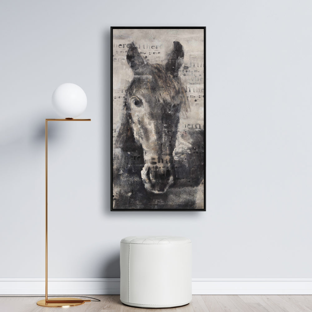 Abstract Horse Typography Canvas - Farm Animals Home Decor
