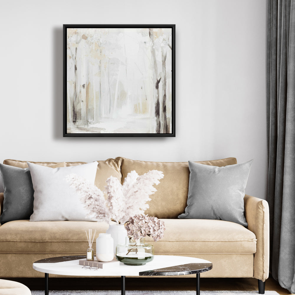 Toile de chambre moderne Forêt d'hiver - Décoration d'intérieur encadrée