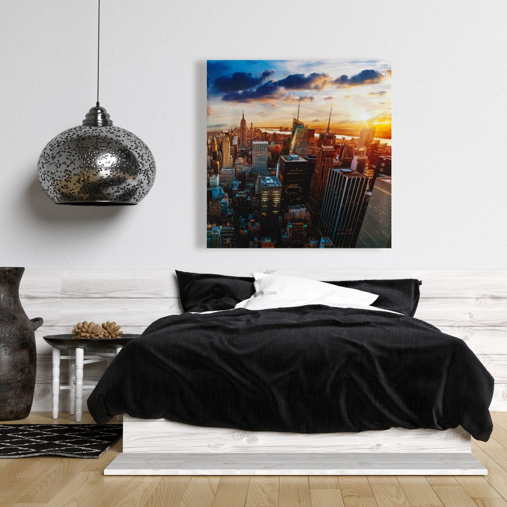 Toile de chambre bleue – Ville de New York par Dawn | Décoration d'intérieur