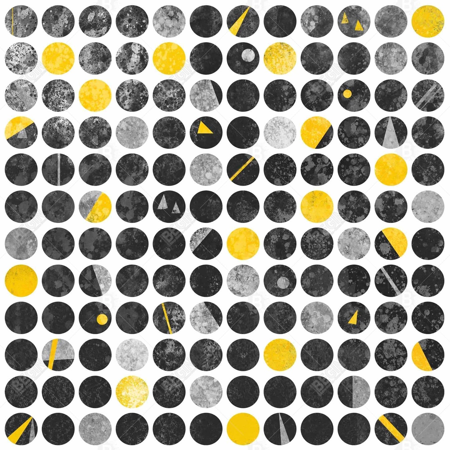 Grunge Circles Industrial Abstract Canvas | Living Room Decor