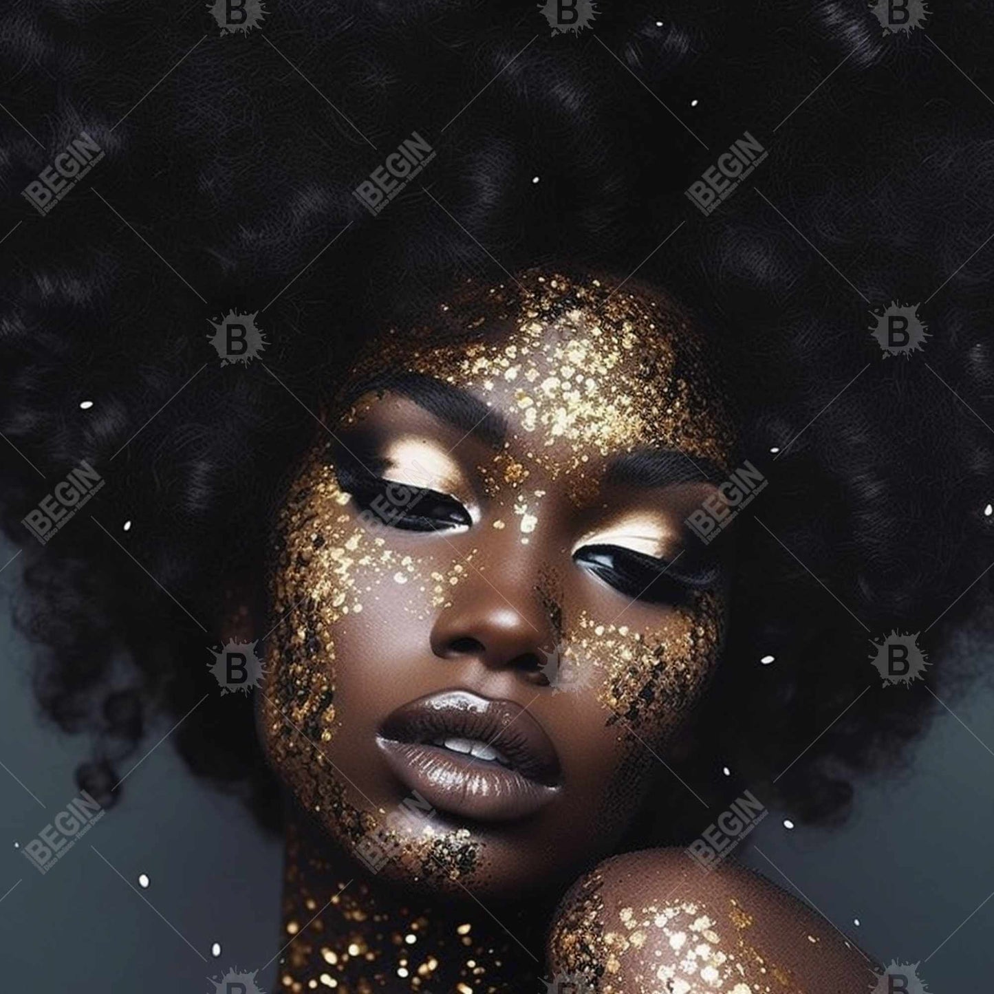 Toile figurative africaine marron – Regard du désir – Décoration d'intérieur