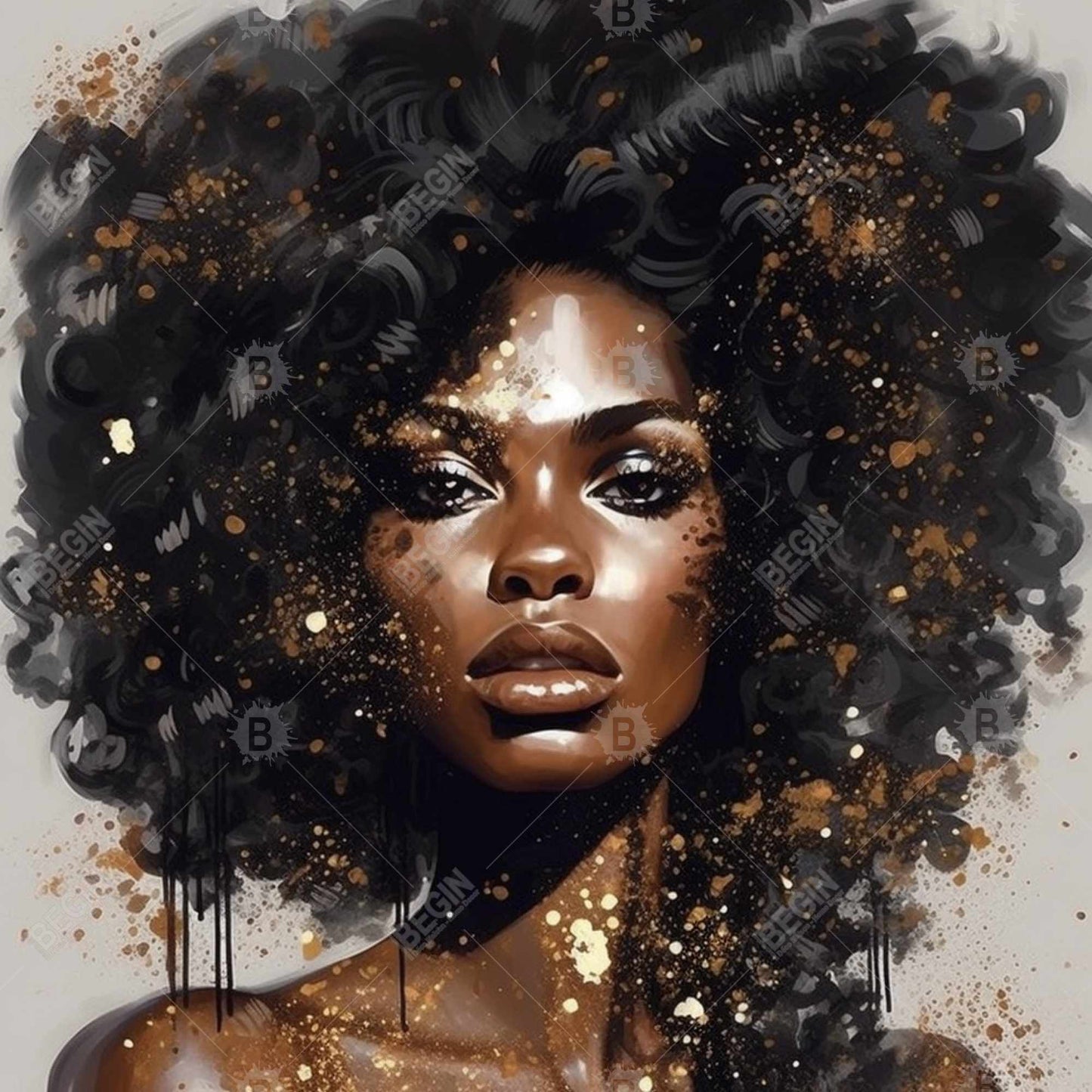 Toile « Cheveux frénétiques » : art figuratif africain pour la décoration de la chambre