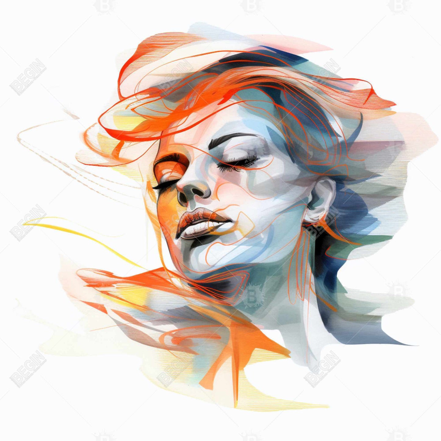 Beauty Waves | Blue Minimalist Framed Canvas for Home Decor