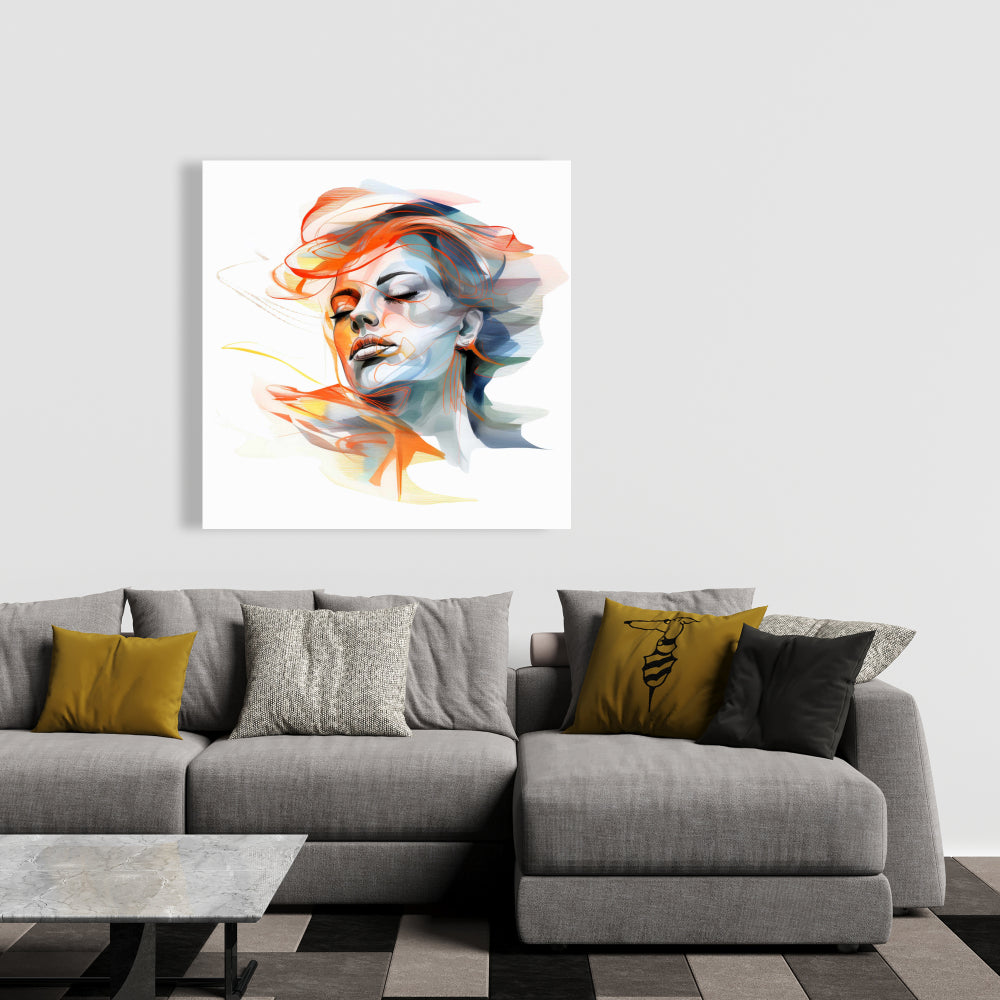 Toile minimaliste « Vagues bleues » | Décoration murale