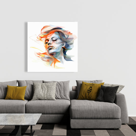 Toile minimaliste « Vagues bleues » | Décoration murale