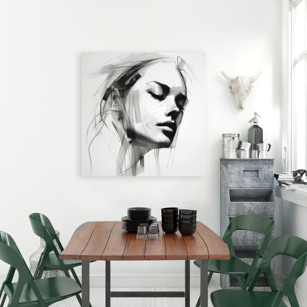 Monochrome Beauty Canvas - Feminine Traits | Home Decor Art