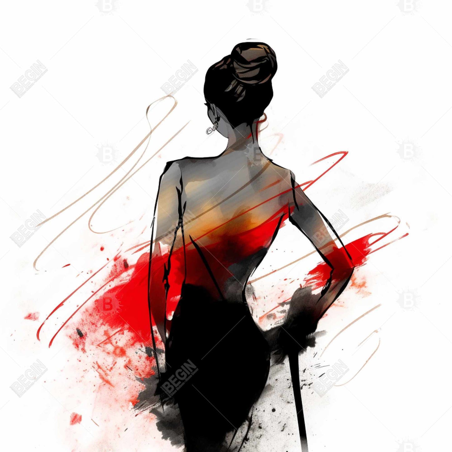 Toile encadrée blanche minimaliste et élégante - Décoration de chambre