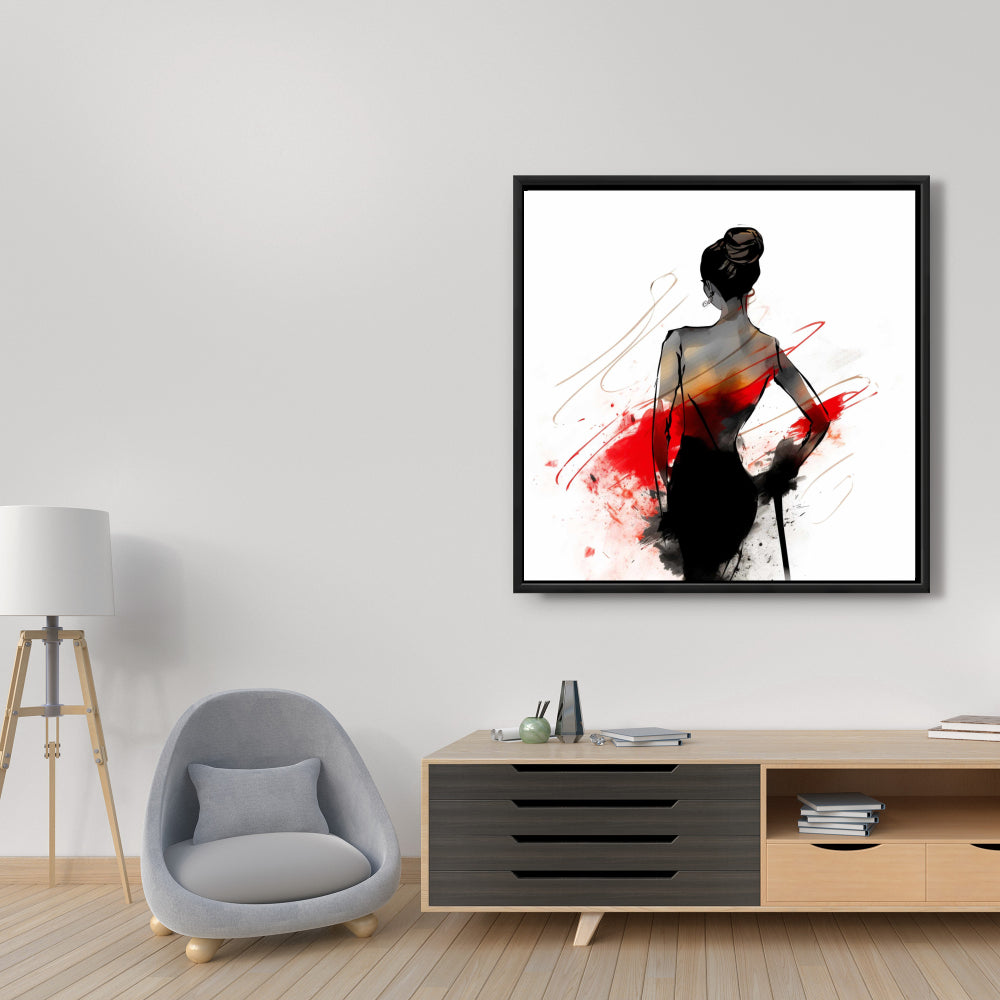 Elegance Minimalist White Framed Canvas - Bedroom Home Decor