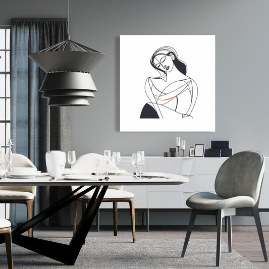 L'amour d'une mère - Toile blanche abstraite | Décoration d'intérieur