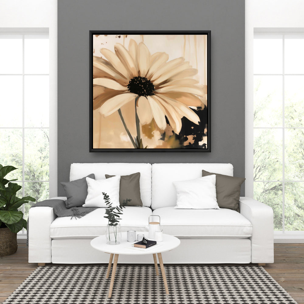 Beautiful Daisy Framed Canvas - Contemporary Bedroom Decor